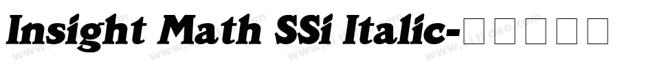 Insight Math SSi Italic字体转换